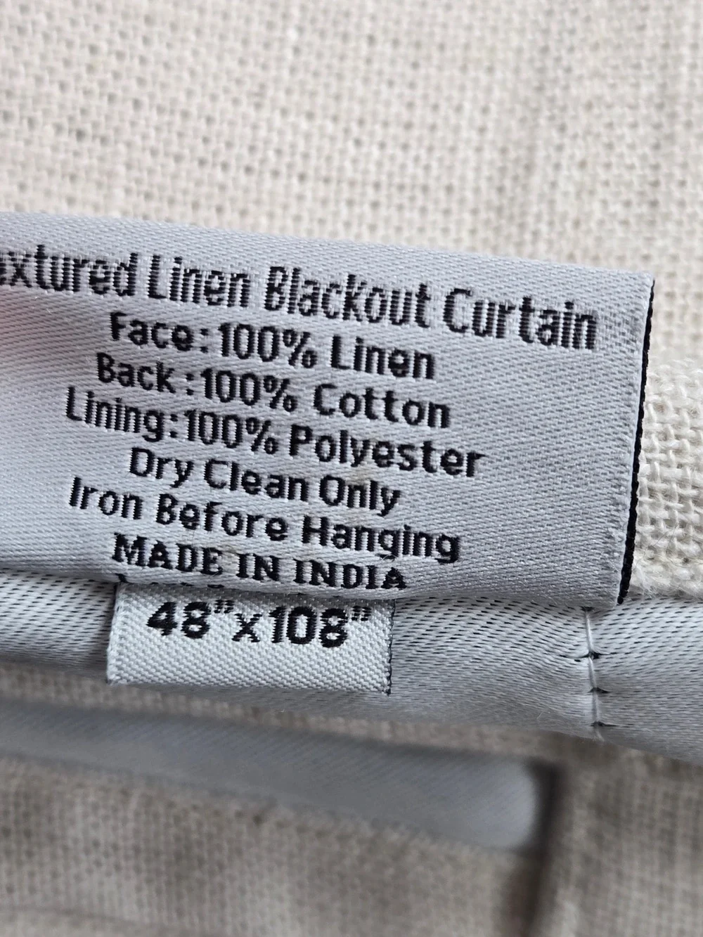 NWT QUINCE Set 2 48x108 Heavyweight European Linen Room Darkening Curtain 0134
